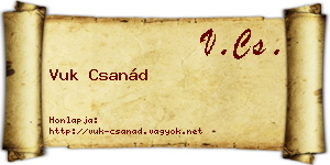 Vuk Csanád névjegykártya